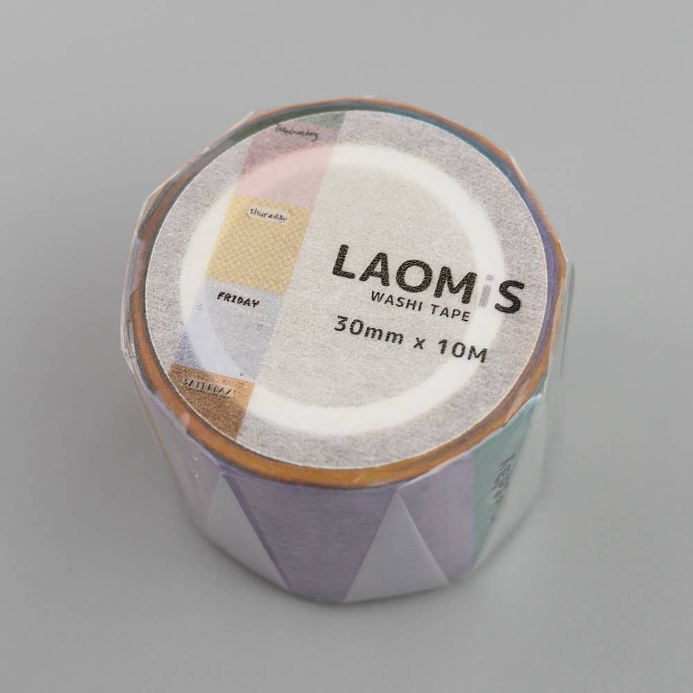 LAOMIS Colorful Weekly Spread Writable Washi Tape