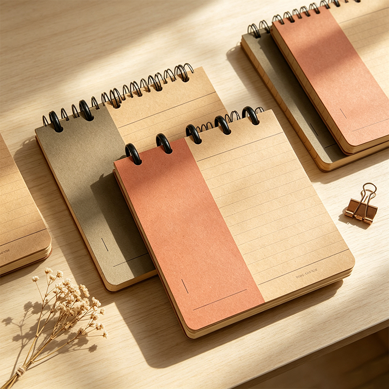 Two Tone portable Kraft Ring Notebook