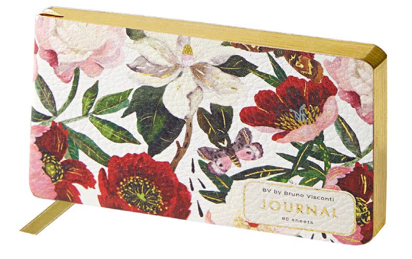 Horizontal Vegan Leather Weekly Planner - Peonies