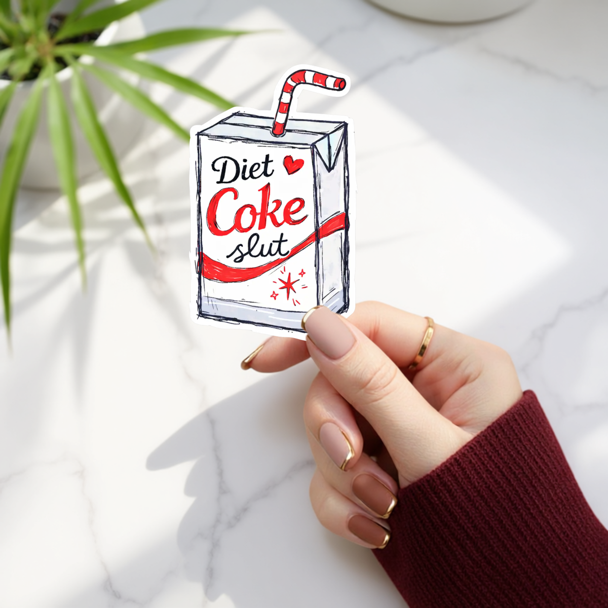 Diet Coke Slut Sticker, Funny Soda Lover Decal Gift Idea