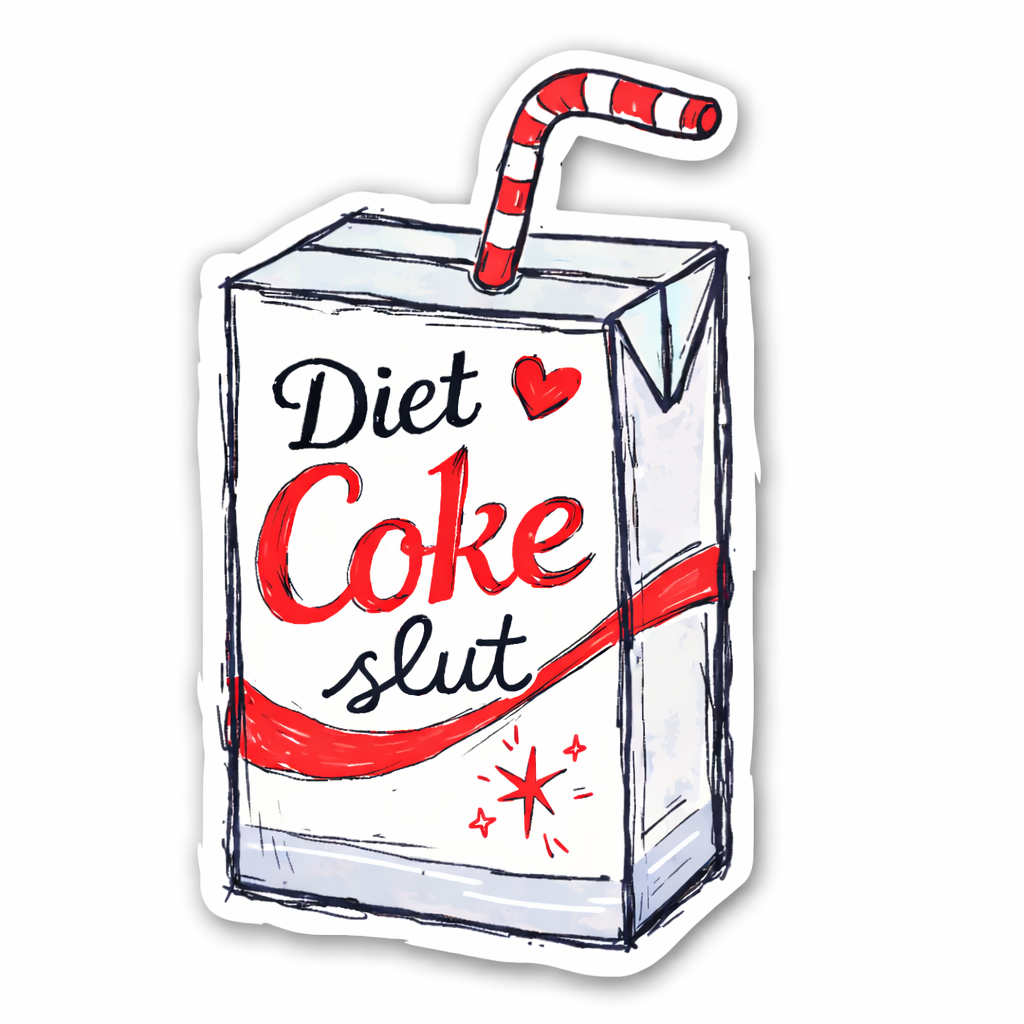 Diet Coke Slut Sticker, Funny Soda Lover Decal Gift Idea