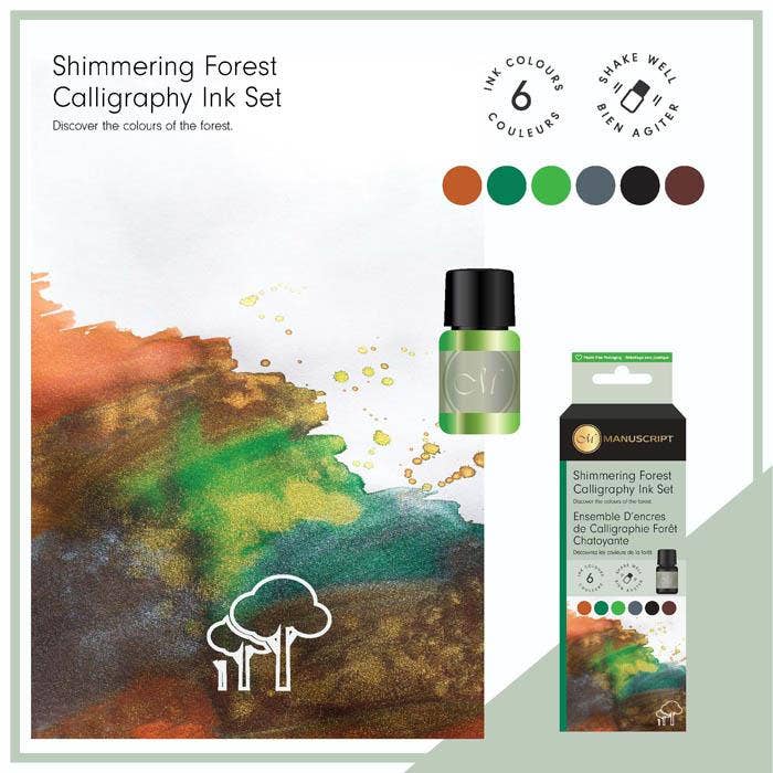 Manuscript Shimmer Ink (7ml) Pack of 6 - Forest