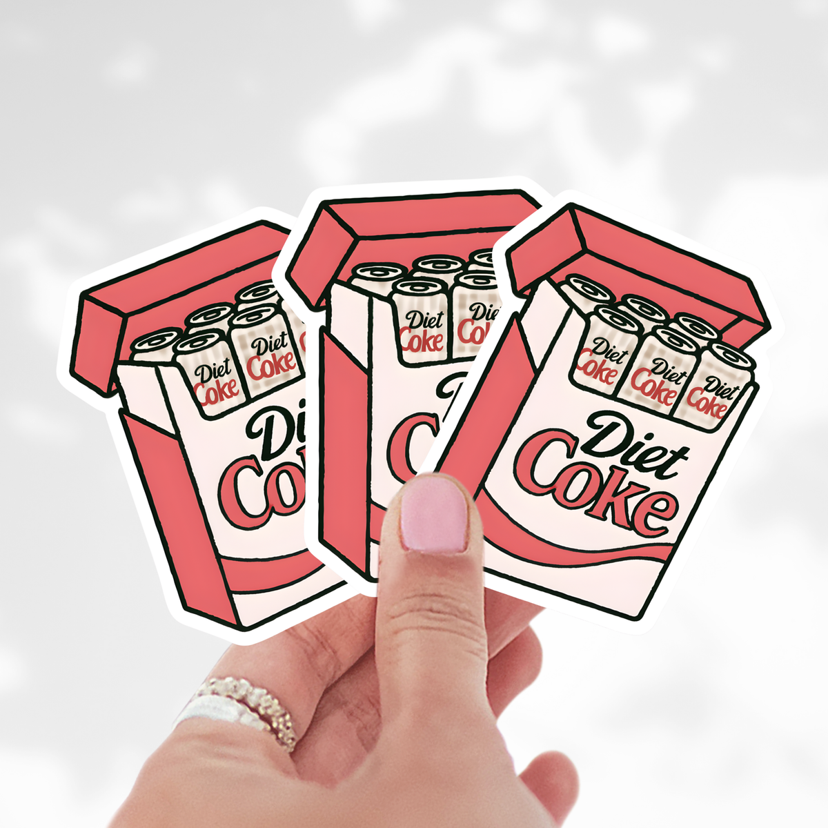 Diet Coke Fridge Pack Sticker, Retro Six Pack Soda Decal