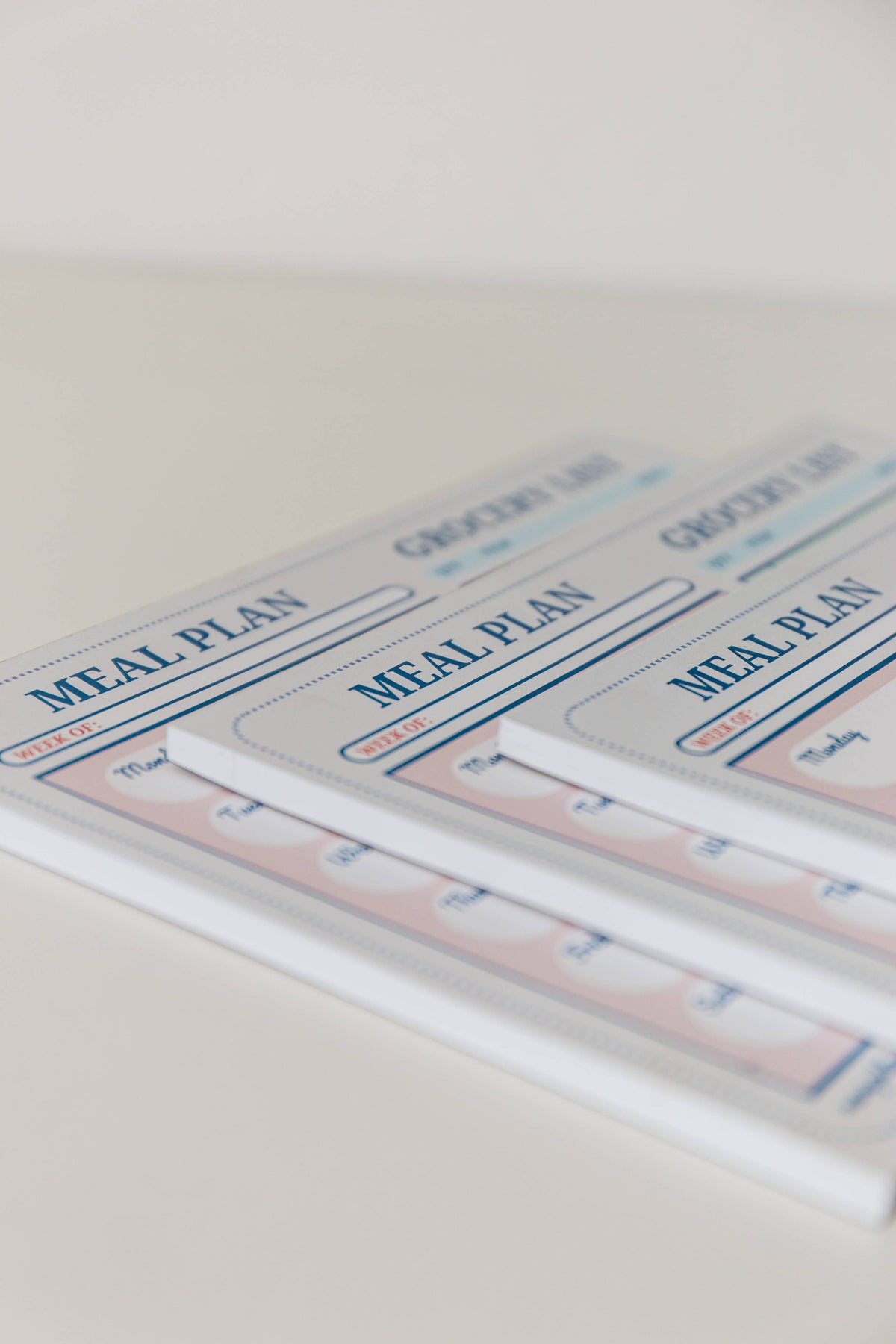 Retro Diner Check Style Meal Planner & Grocery List Notepad