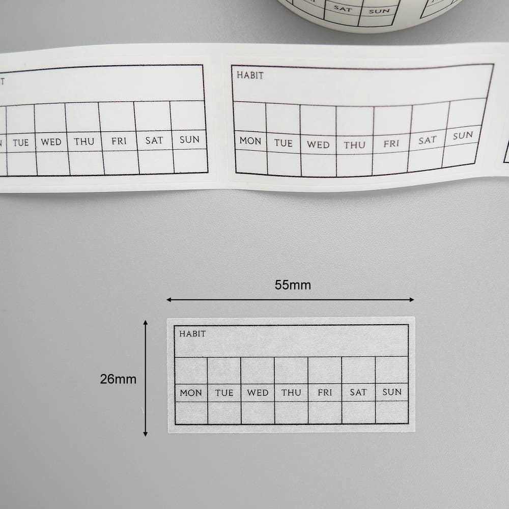 LAOMIS Weekly Routine Habit Tracker Writable Washi Stickers