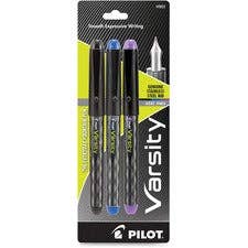 Pilot Varsity Disposable Fountain Pens, Med Point, 3-Pack