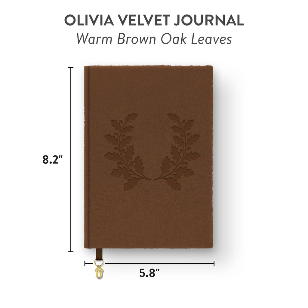 Warm Brown Oak Leaves Olivia Journal