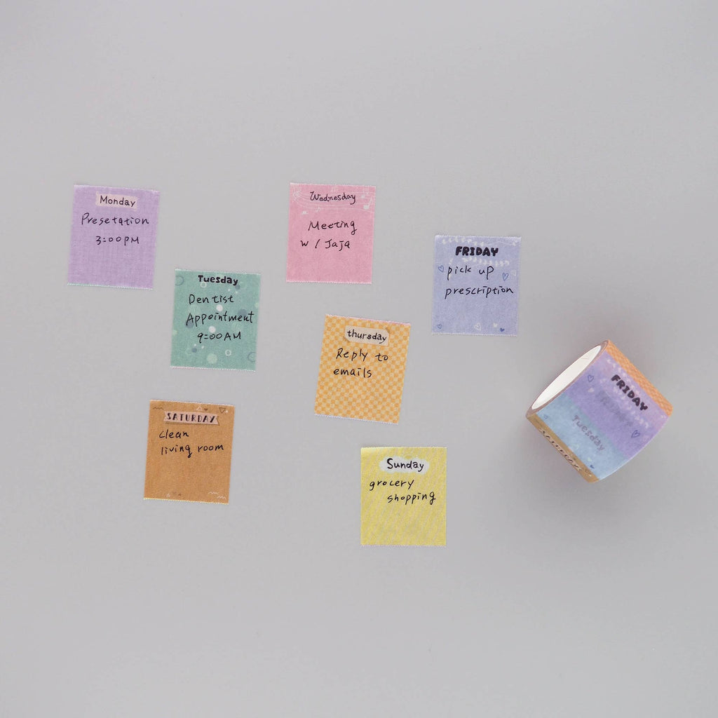 LAOMIS Colorful Weekly Spread Writable Washi Tape