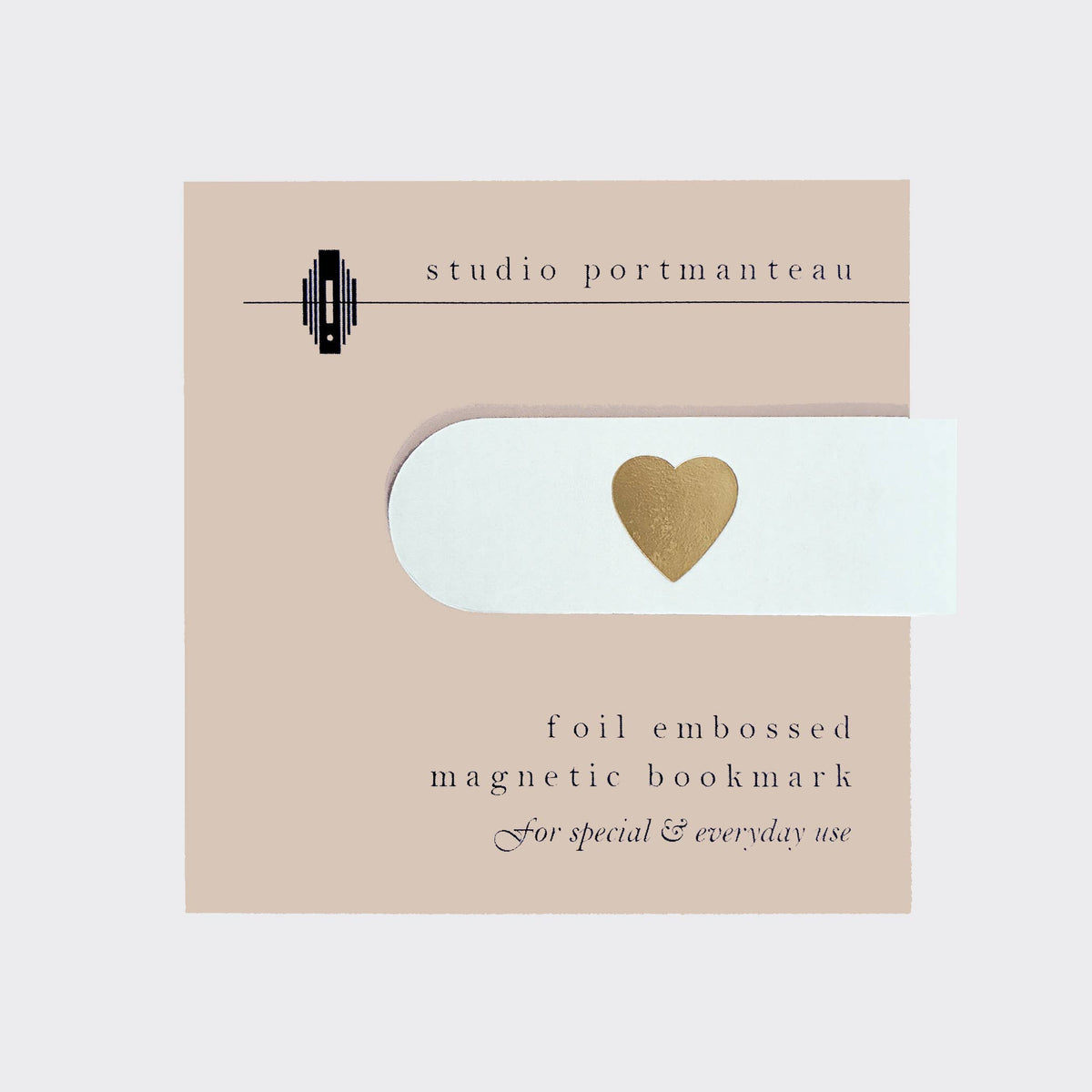 Classic Heart Gold Foil Embossed Magnetic Bookmark