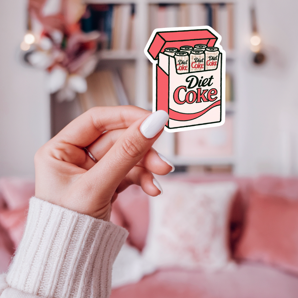 Diet Coke Fridge Pack Sticker, Retro Six Pack Soda Decal