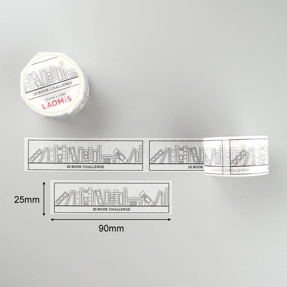 LAOMIS 20 Book Reading Challenge Writable Washi Tape