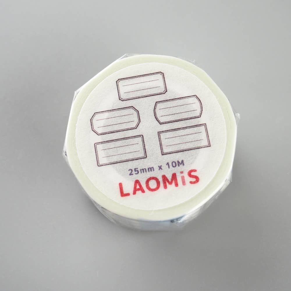 LAOMIS Black Frame Label Writable Washi Tape