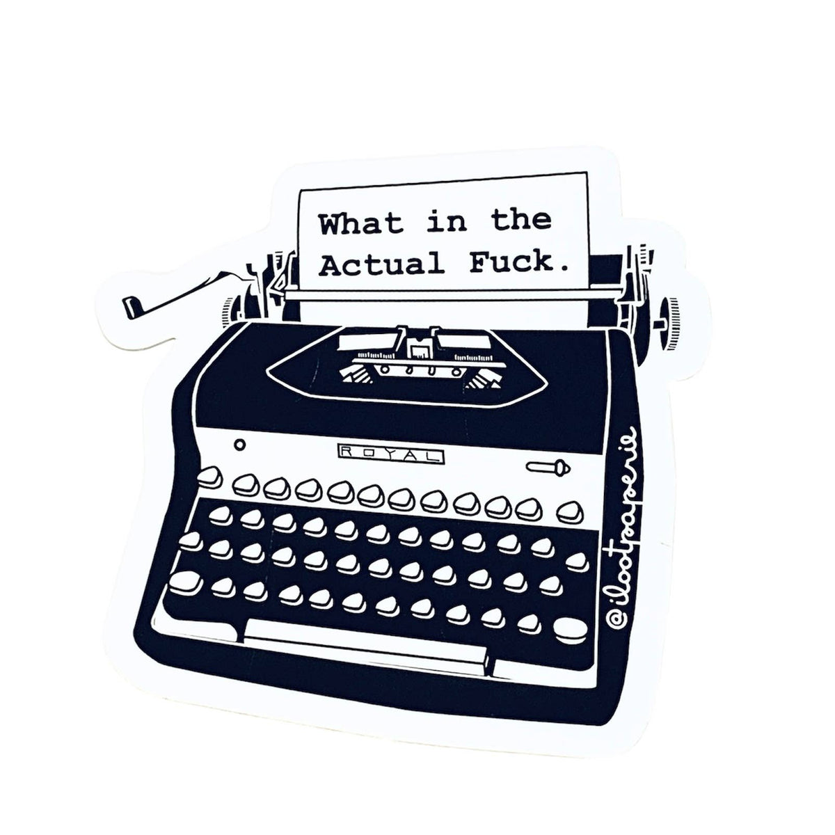 What in the Actual F Typewriter Matte Vinyl Sticker