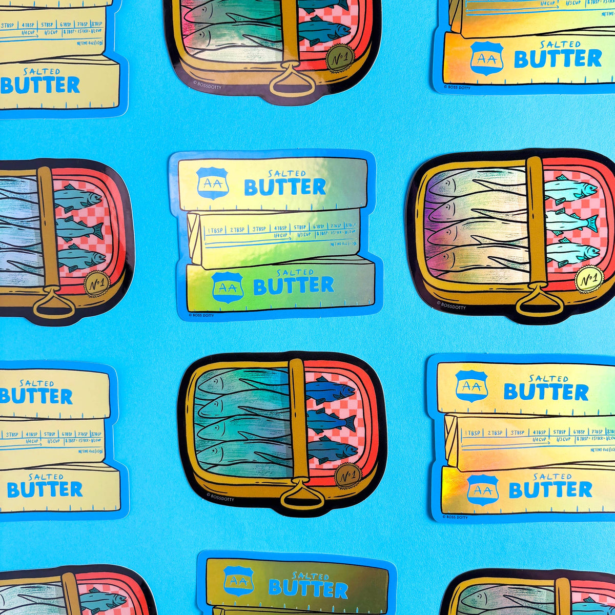 Holographic Tinned Fish Sticker