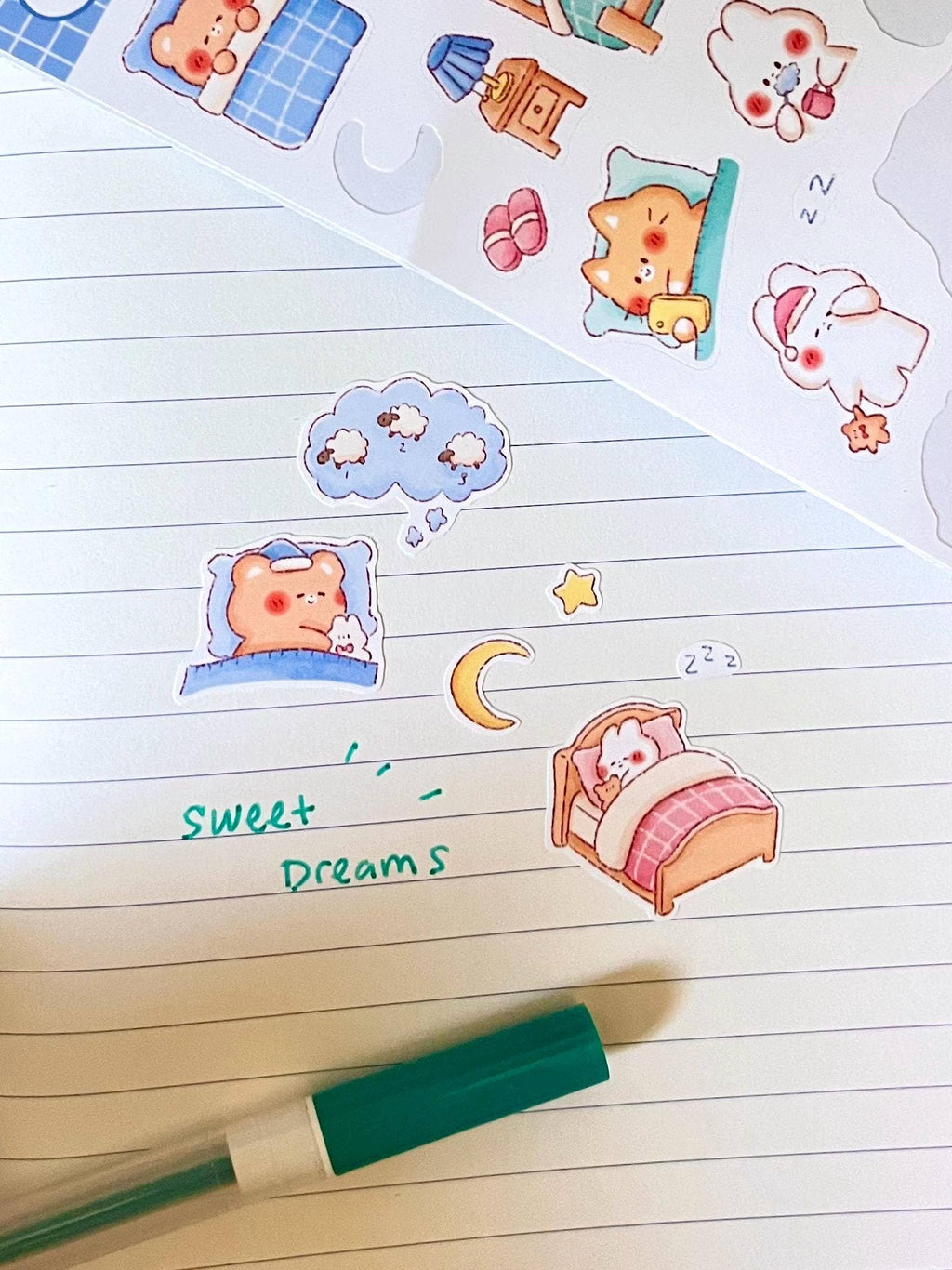 Sleepy Friends Sticker Sheet • Kawaii Hand Drawn Matte Stickers