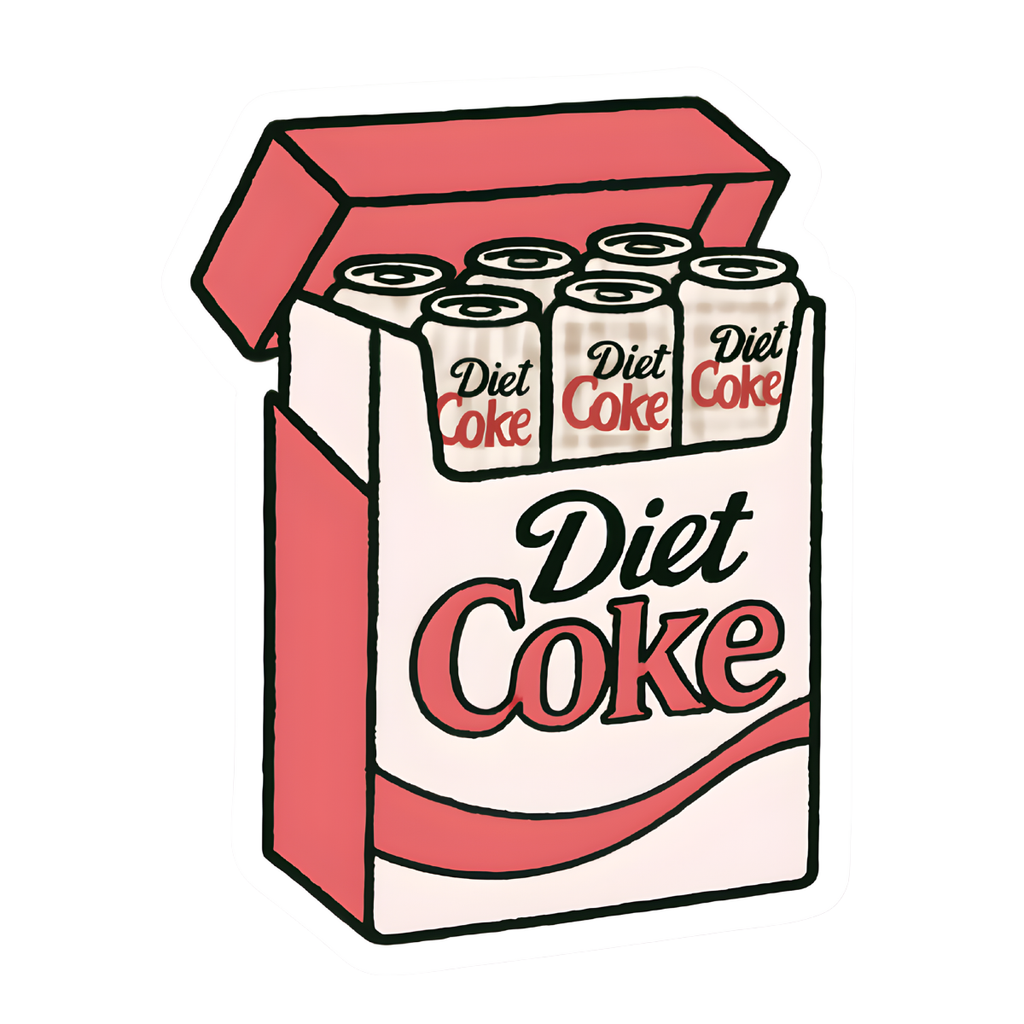 Diet Coke Fridge Pack Sticker, Retro Six Pack Soda Decal