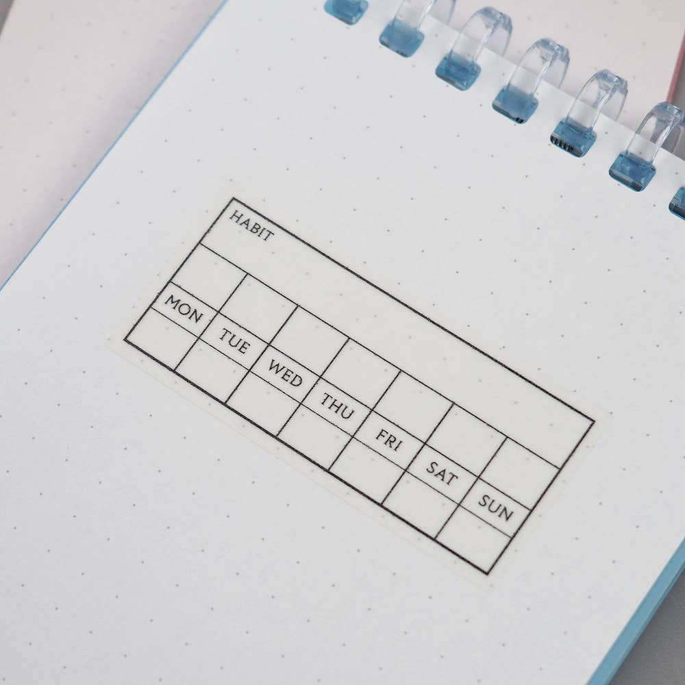 LAOMIS Weekly Routine Habit Tracker Writable Washi Stickers
