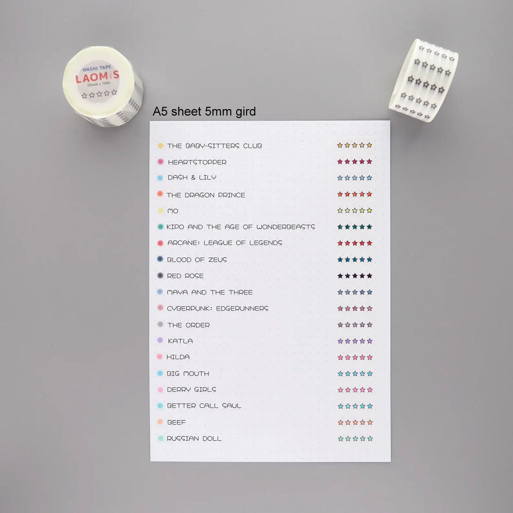 LAOMIS 5 Star Rating Writable Washi Tape