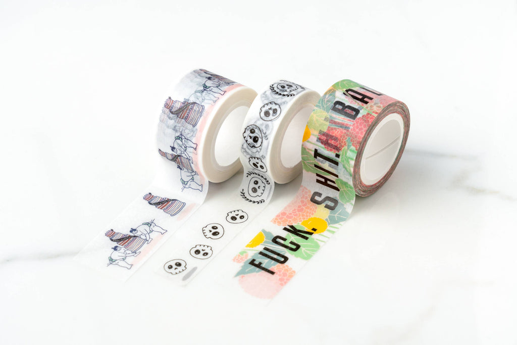 F***. Shit. Balls. Floral Cuss Words Washi Tape