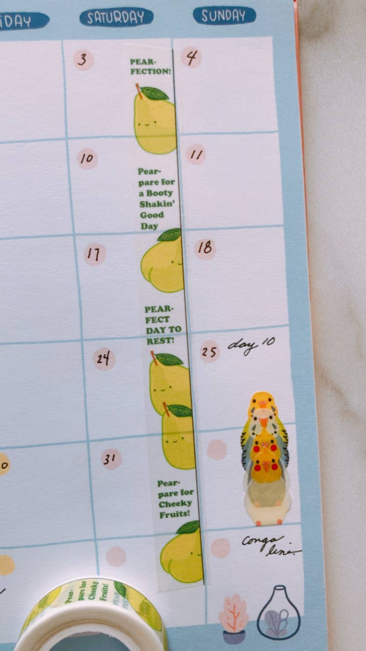 Pear-fection! Vertical Washi Tape