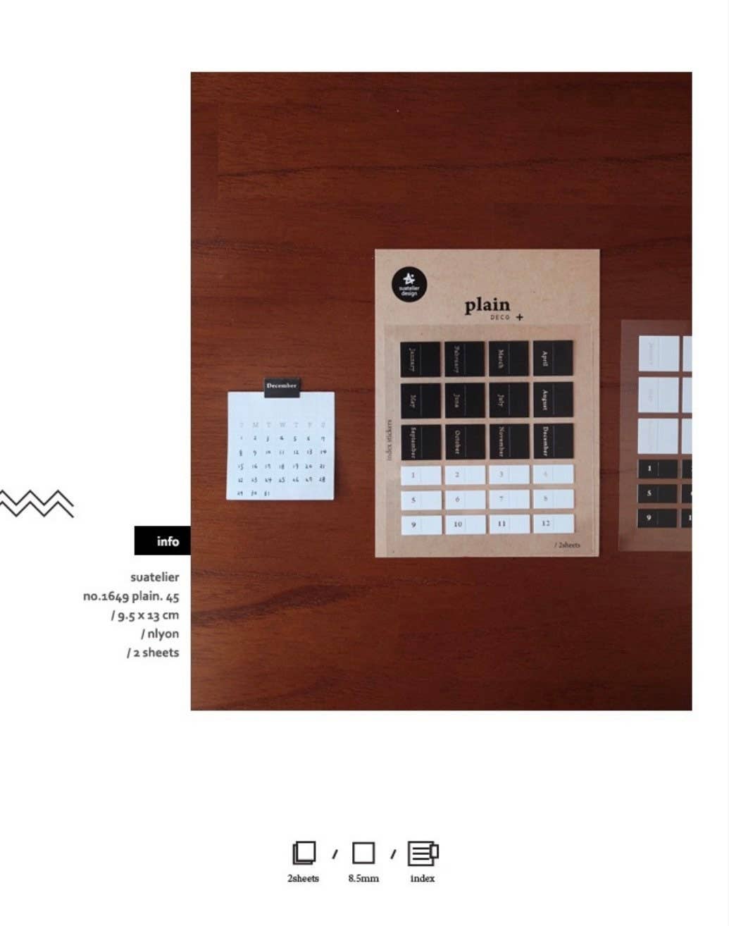 Suatelier | Plain. 45 Journal Planner Tabs