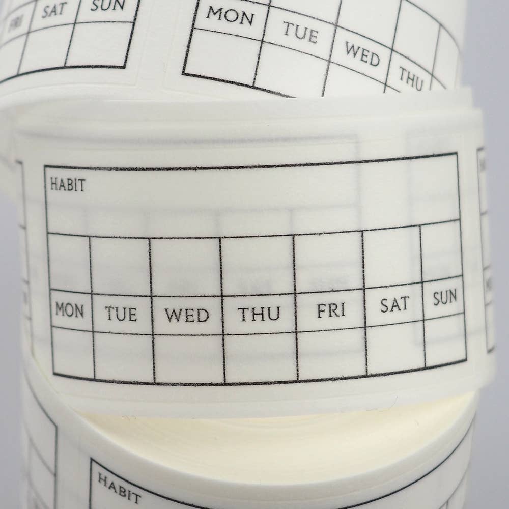 LAOMIS Weekly Routine Habit Tracker Writable Washi Stickers