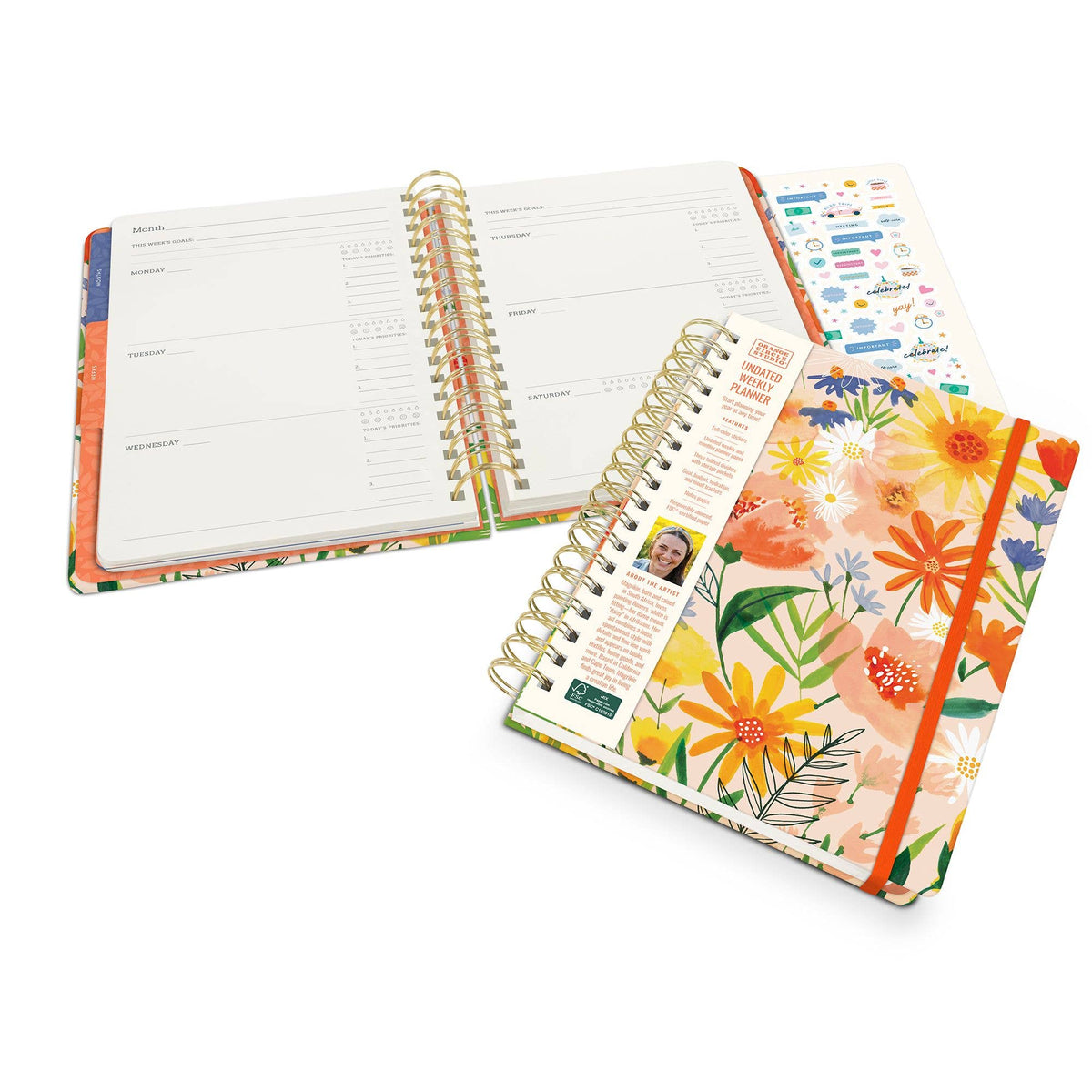 Bold Blossoms Undated Tri-Tab Planner