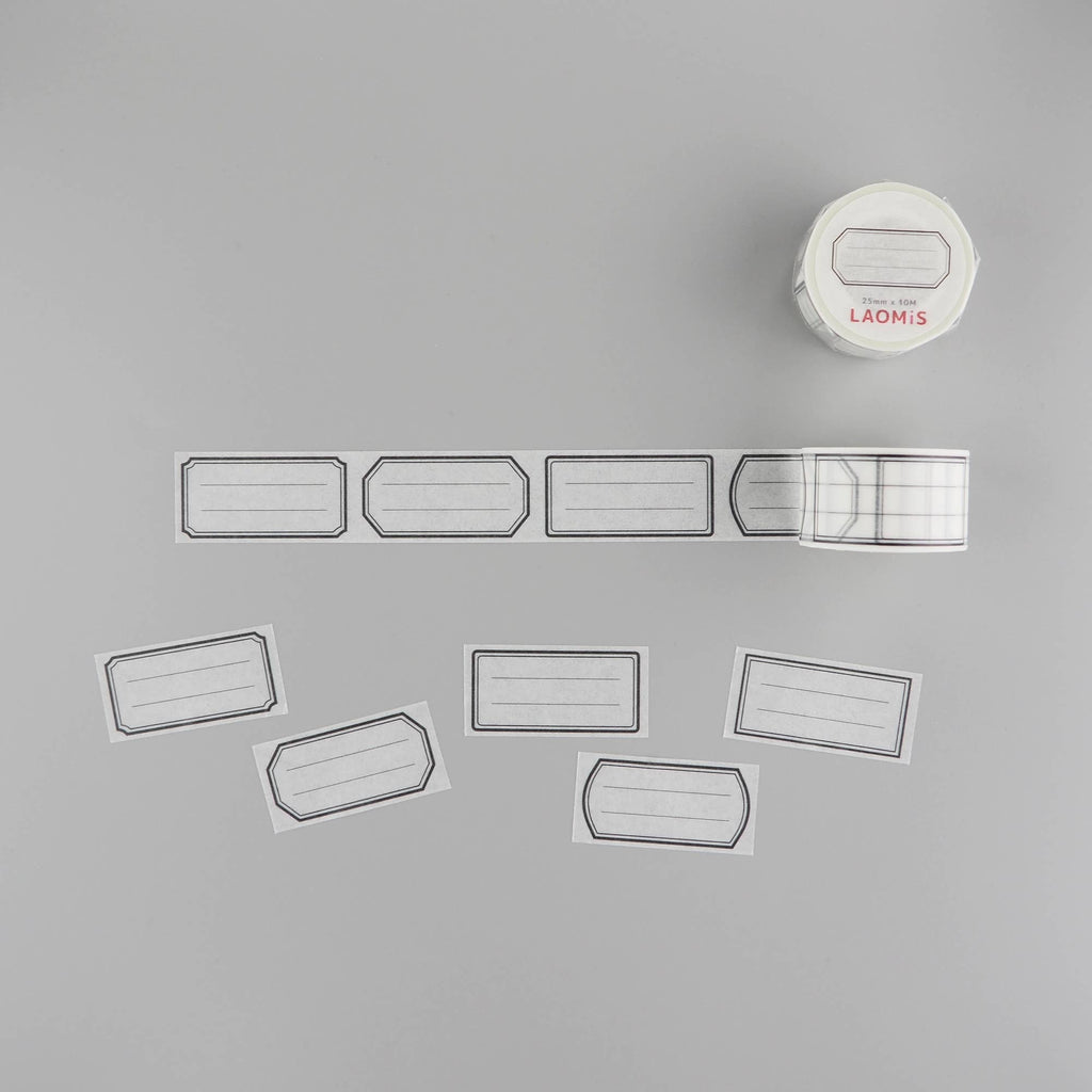 LAOMIS Black Frame Label Writable Washi Tape